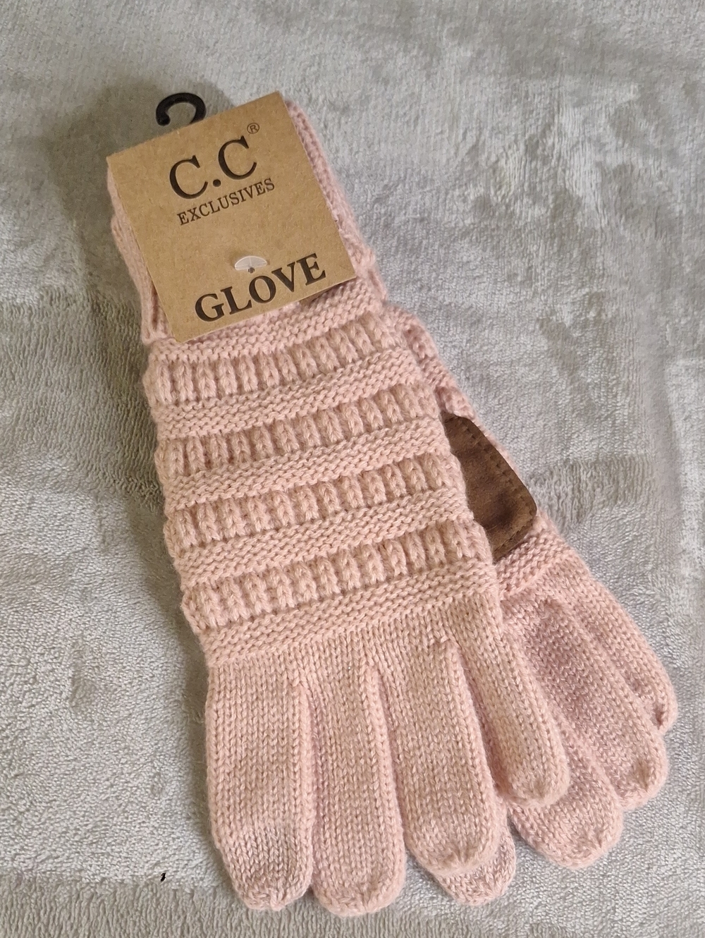 Pink Knit Gloves